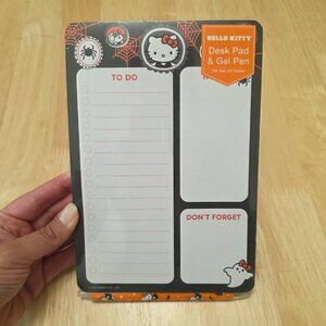 HELLO KITTY Halloween Desk Pad & Gel Pen | Cute Office Stationery Tear Off Sheet